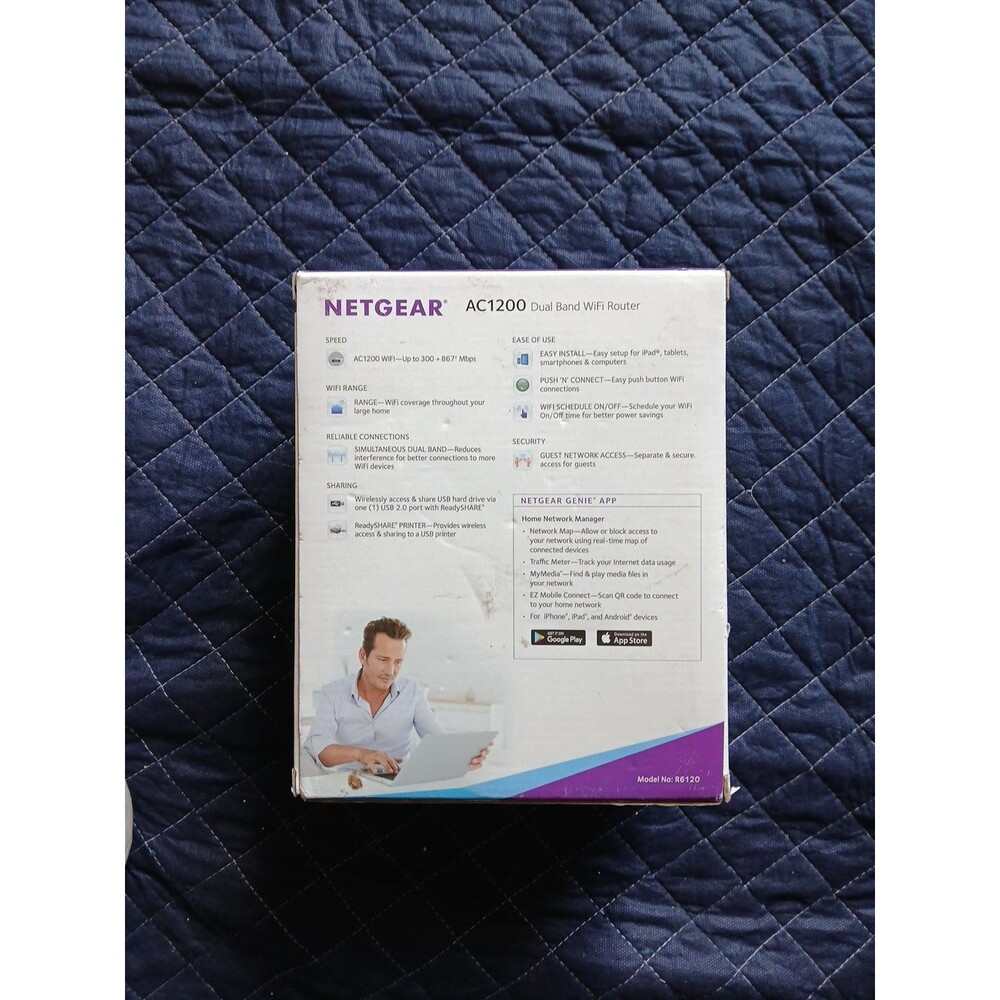 NETGEAR Ac1200 Dual Band WiFi Router Model R6120 - Picture 2 of 5